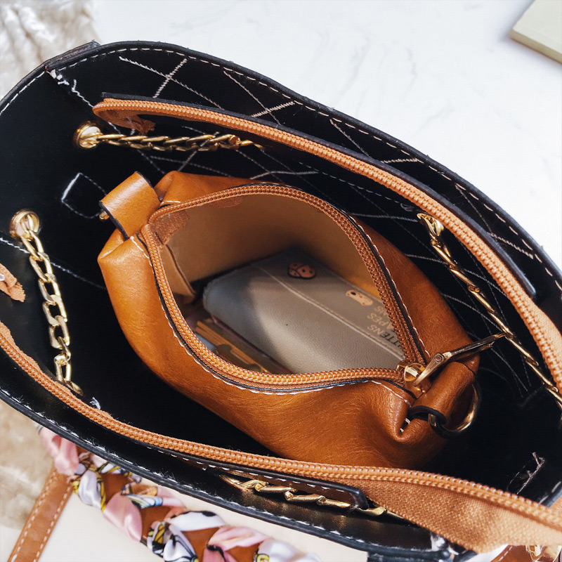 Simple Brown Tassel Decorated Shoulder Bag,Messenger bags