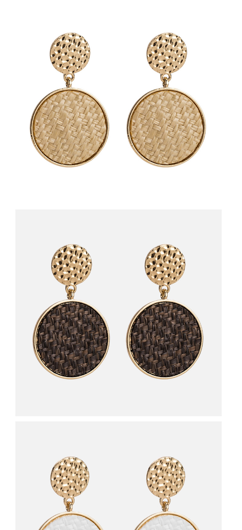 Fashion Brown Round Shape Decorated Earrings,Earrings