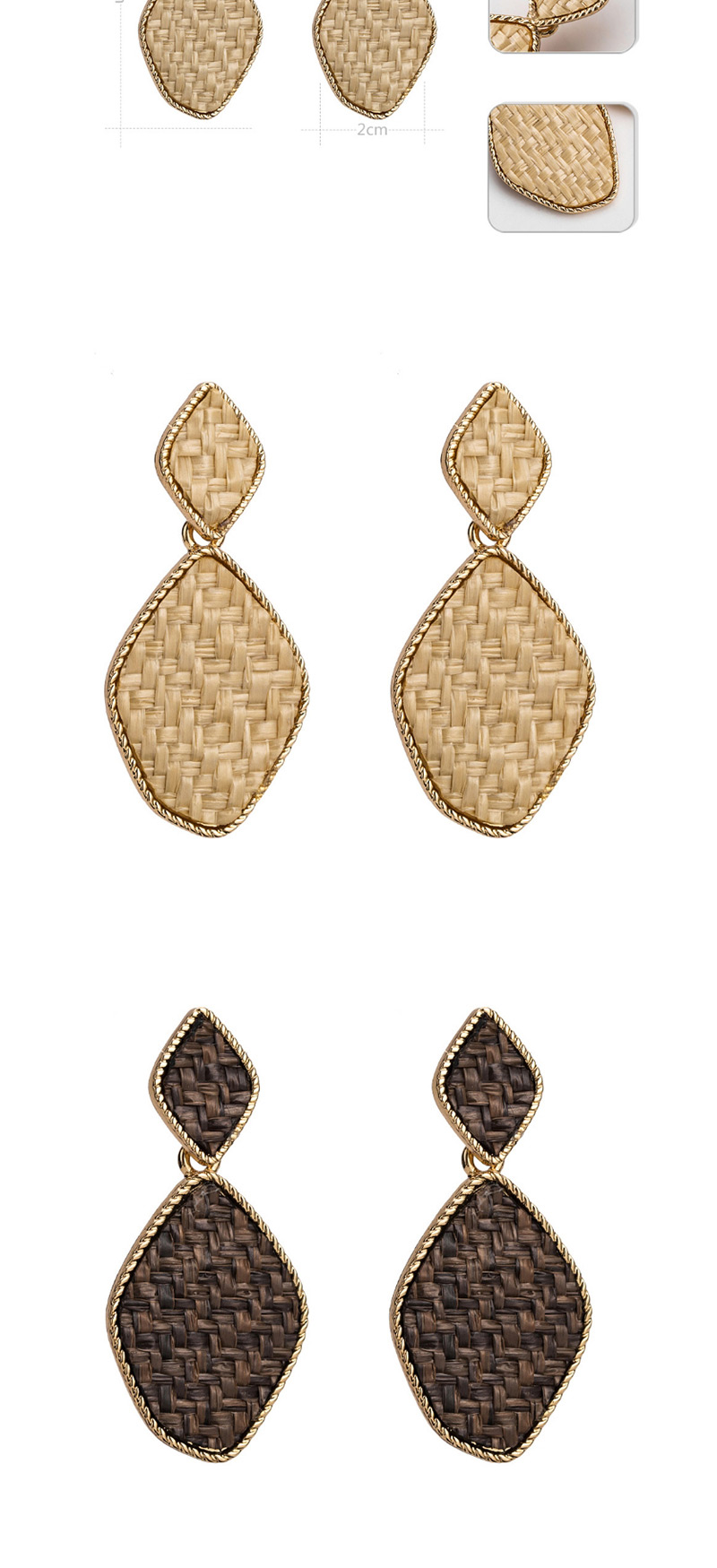 Fashion Khaki Irregular Shape Decorated Earrings,Earrings