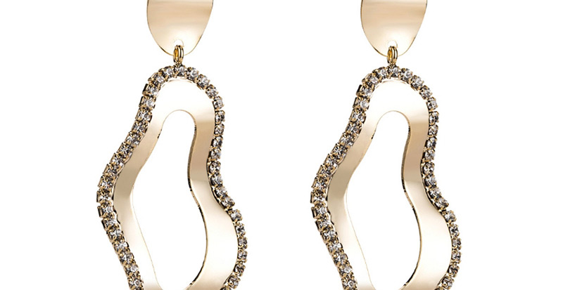 Fashion Gold Color Irregular Shape Decorated Earrings,Earrings