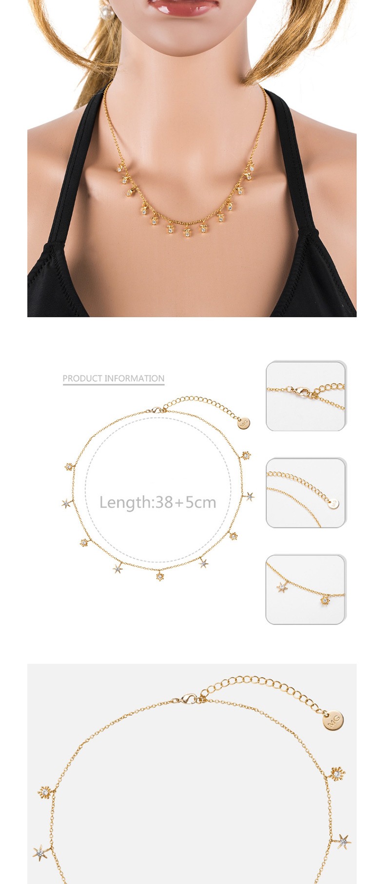 Fashion Gold Color Pure Color Decorated Choker,Necklaces
