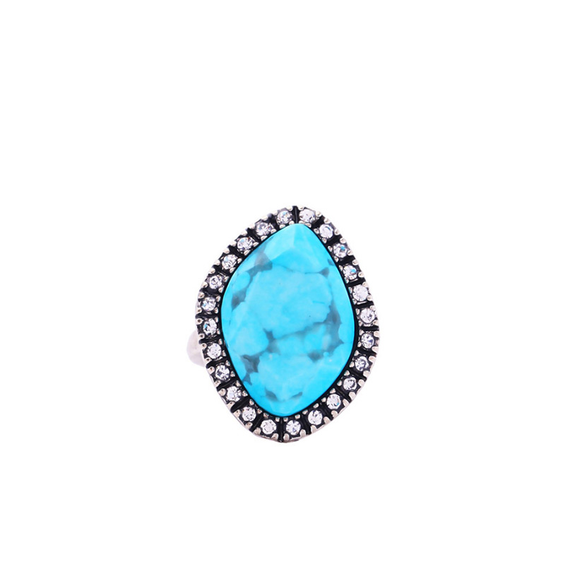 Fashion Blue Geometric Shape Decorated Ring,Fashion Rings
