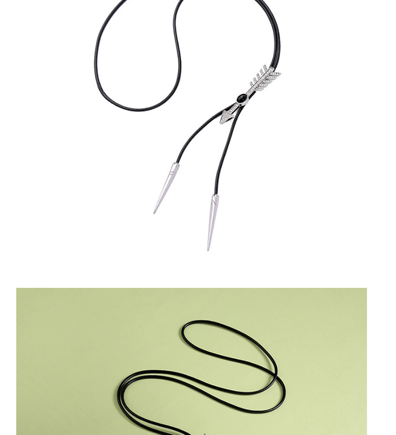 Fashion Silver Color+black Arrow Shape Decorated Necklace,Multi Strand Necklaces