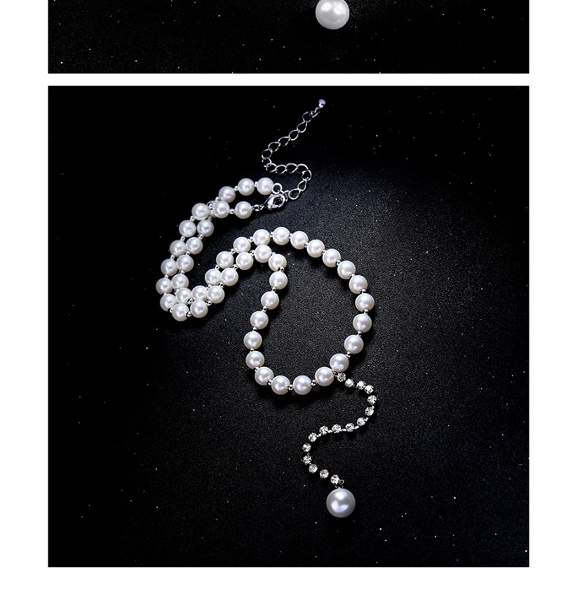 Fashion White Full Diamond Decorated Necklace,Multi Strand Necklaces