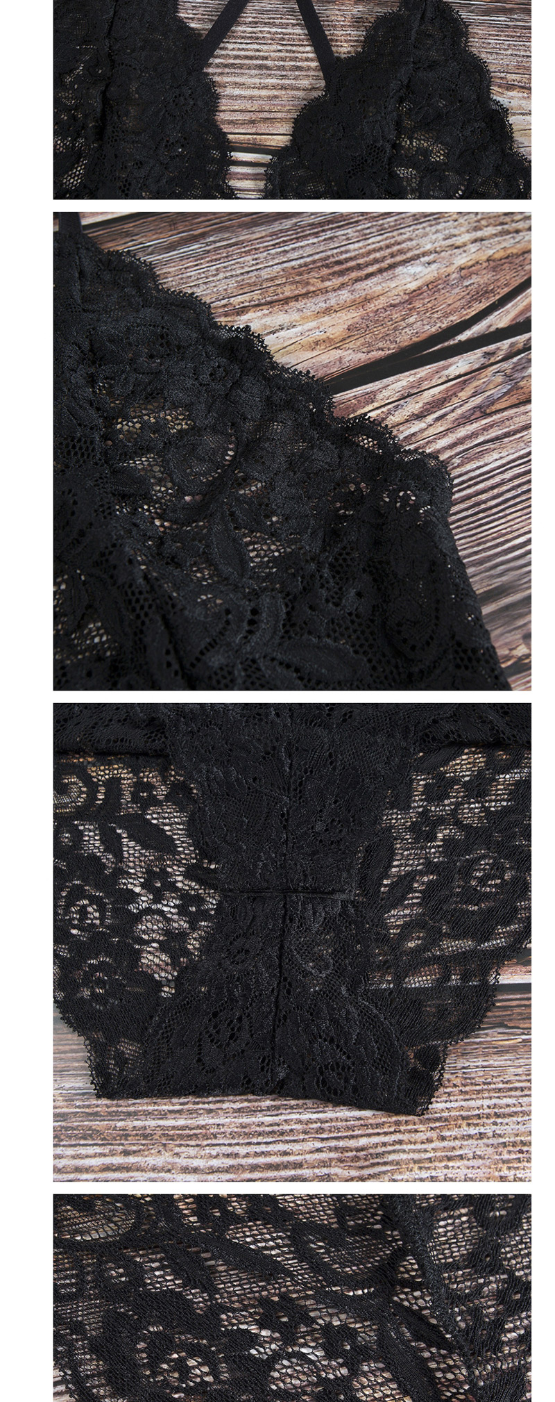 Sexy Black V Neckline Design Pure Color Jumpsuit,SLEEPWEAR & UNDERWEAR
