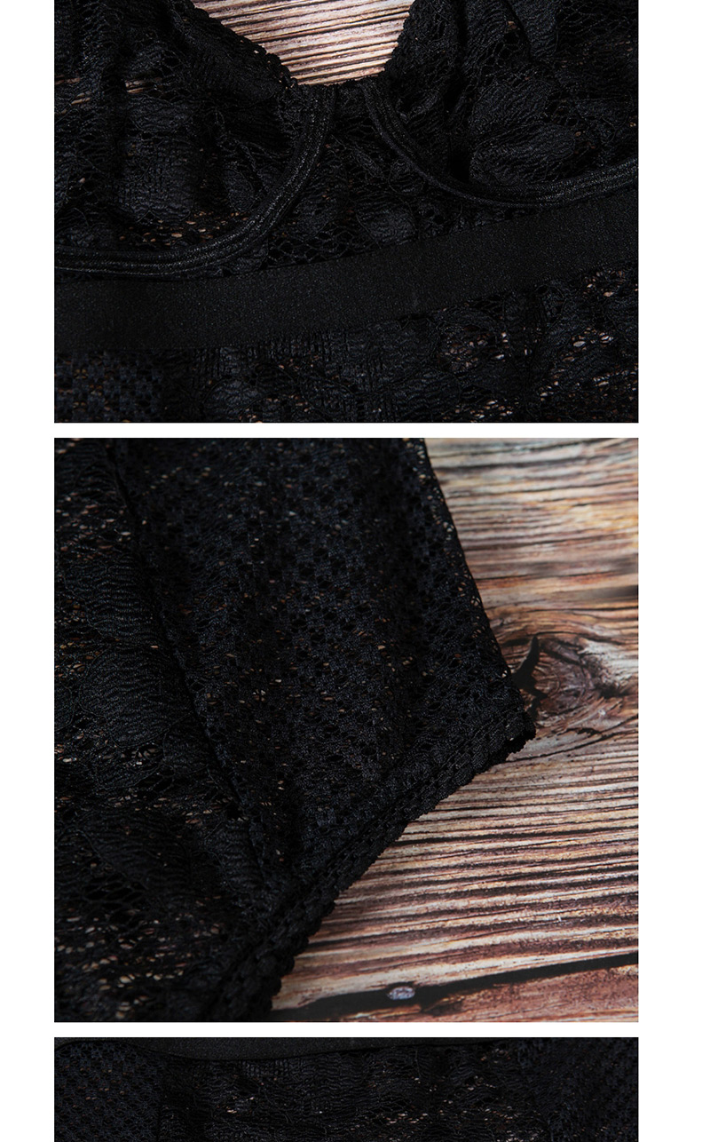 Sexy Black Flower Pattern Decorated Suspender Jumpsuit,SLEEPWEAR & UNDERWEAR