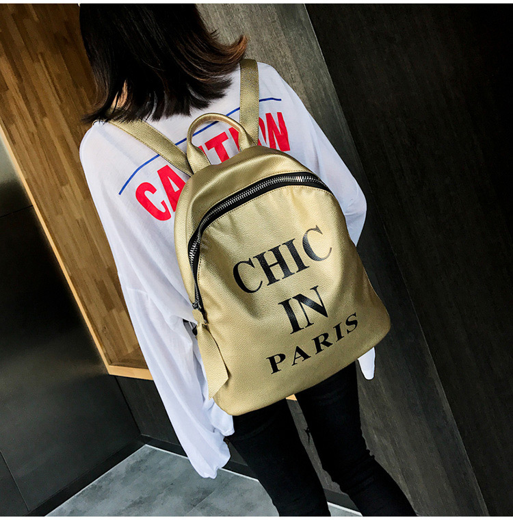 Fashion Silver Color Letter Pattern Decorated Backpack,Backpack