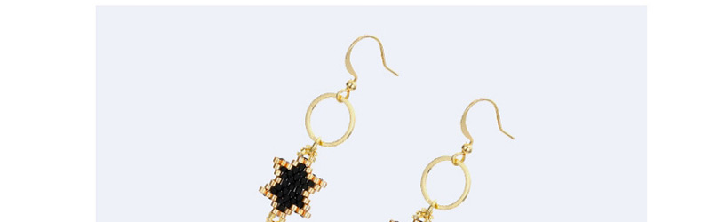 Fashion Black Geometric Shape Decorated Earrings,Earrings