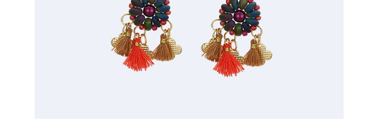 Fashion Multi-color Flower Shape Decorated Tassel Earrings,Earrings