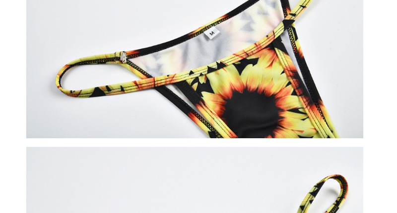 Sexy Yellow Sunflower Pattern Decorated Swimwear(2pcs),Bikini Sets