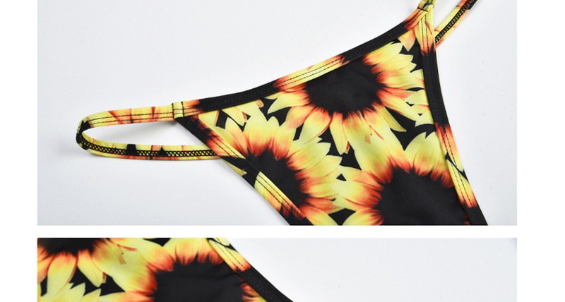 Sexy Yellow Sunflower Pattern Decorated Swimwear(2pcs),Bikini Sets