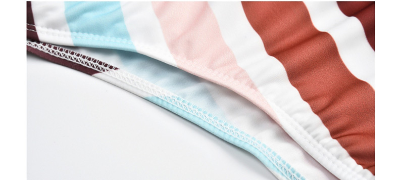Sexy Multi-color Stripe Pattern Decorated Swimwear(2pcs),Bikini Sets