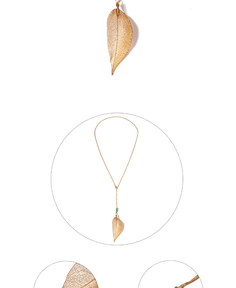Fashion Gold Color Leaf Shape Design Necklace,Body Piercing Jewelry
