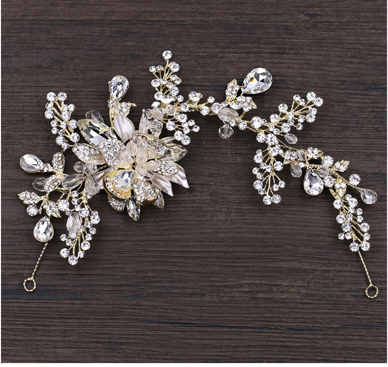 Fashion Champagne Full Diamond Decorated Hair Accessories,Hair Ribbons