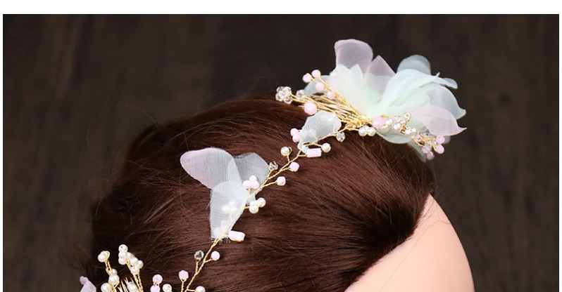 Fashion Light Pink Flower Shape Decorated Hair Accessories,Hair Ribbons