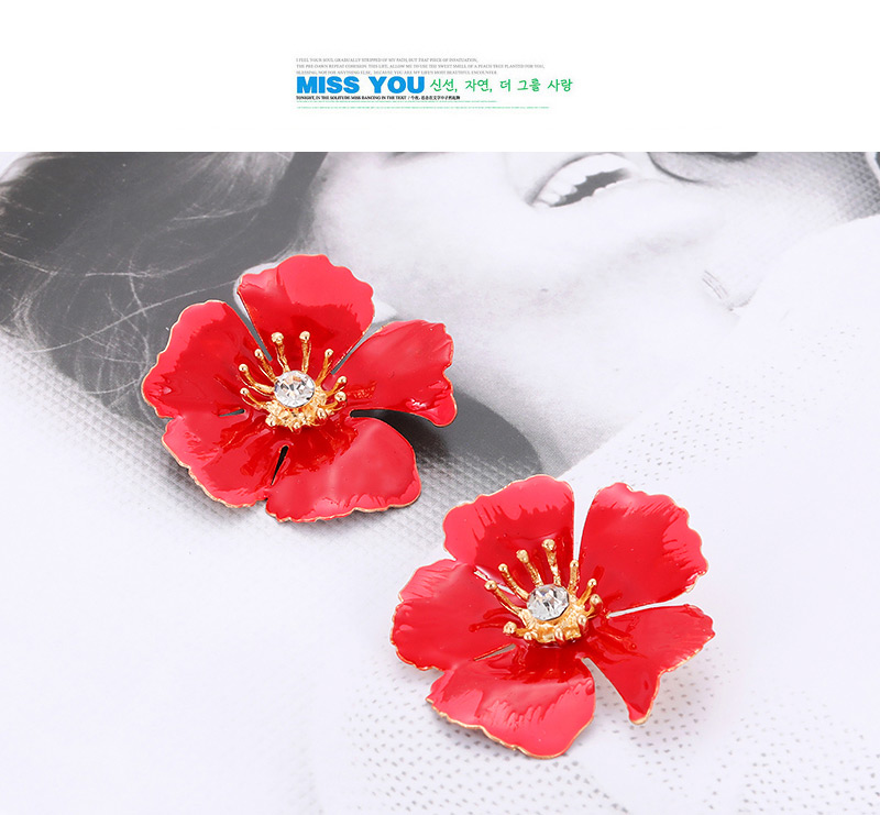 Fashion Beige Flower Shape Decorated Earrings,Stud Earrings