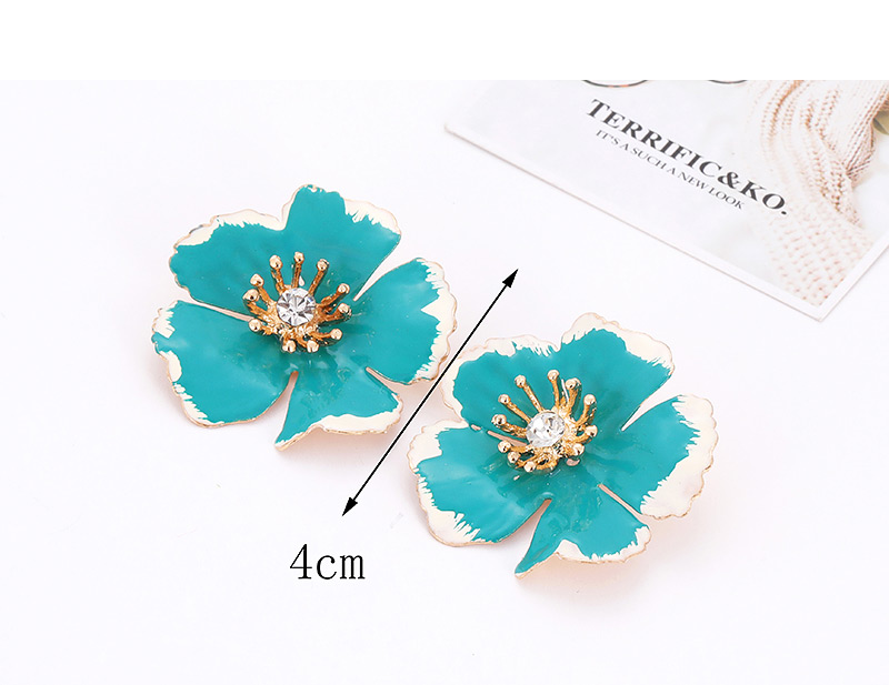 Fashion Blue Flower Shape Decorated Earrings,Stud Earrings