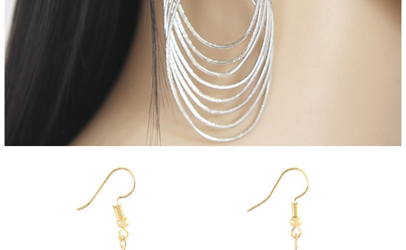 Fashion Gold Color Multi-layer Design Pure Color Earrings,Drop Earrings
