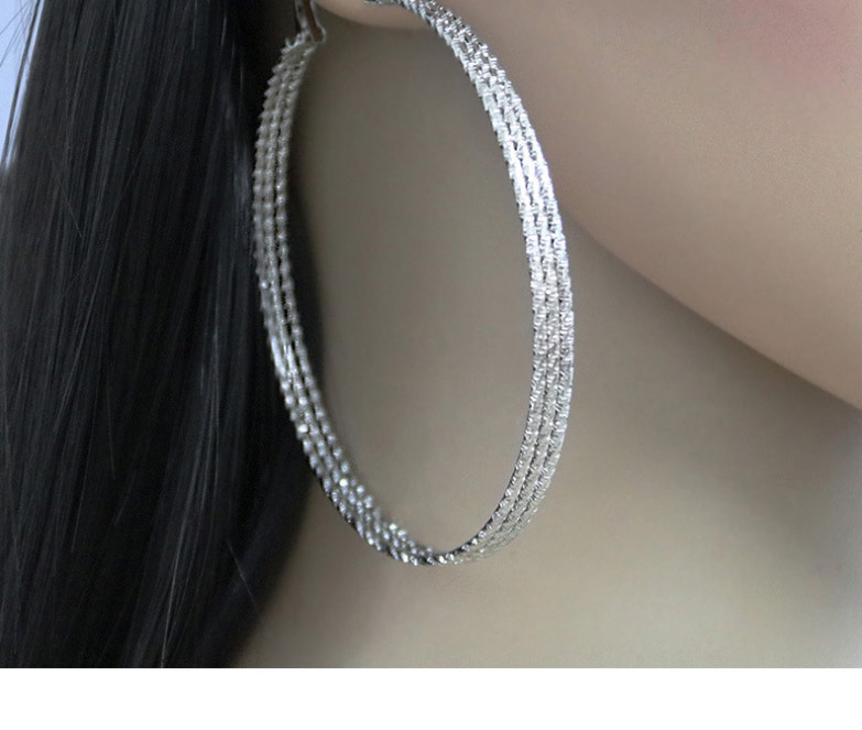 Fashion Silver Color Round Shape Decorated Pure Color Earrings,Hoop Earrings