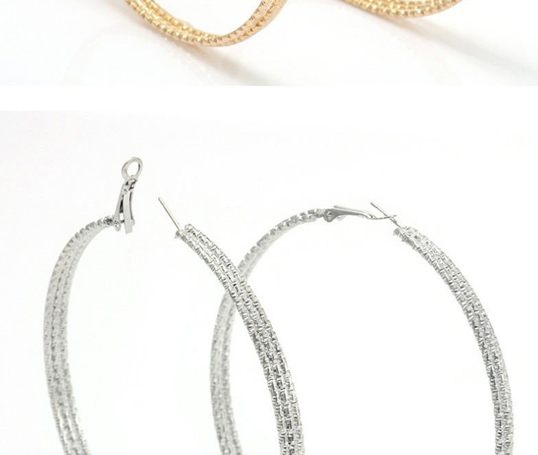 Fashion Gold Color Round Shape Decorated Pure Color Earrings,Hoop Earrings