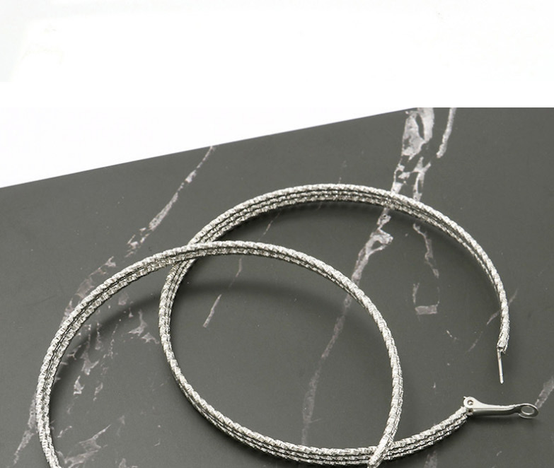 Fashion Silver Color Round Shape Decorated Pure Color Earrings,Hoop Earrings