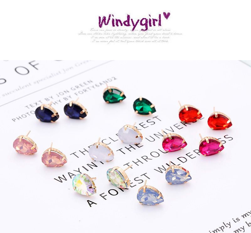 Fashion Multi-color Waterdrop Shape Decorated Earrings,Stud Earrings