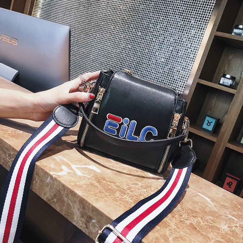 Fashion Black Letter Pattern Decorated Shoulder Bag,Handbags