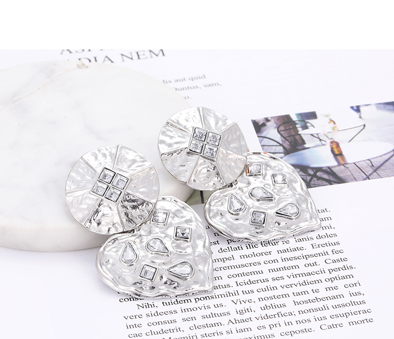 Fashion Silver Color Heart Shape Decorated Earrings,Stud Earrings