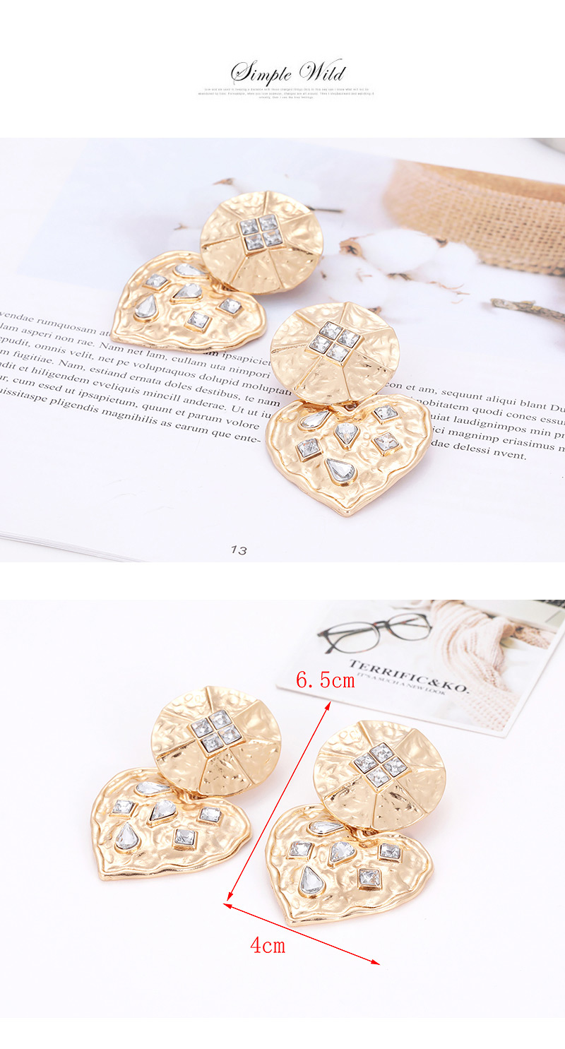 Fashion Rose Gold Heart Shape Decorated Earrings,Stud Earrings