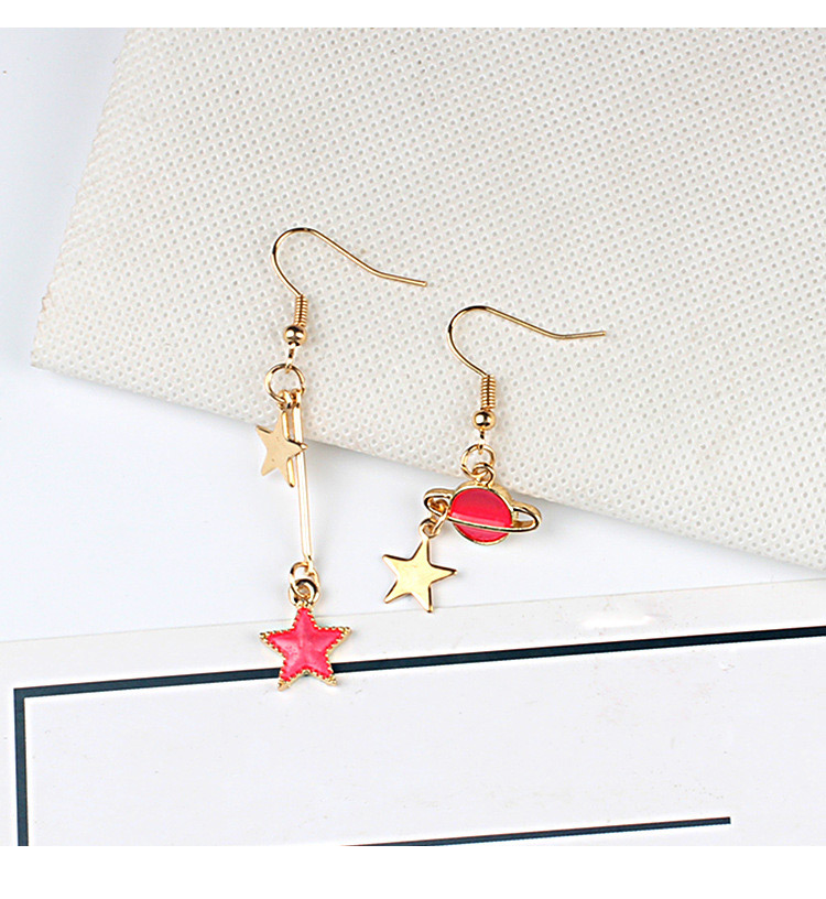 Fashion Red Star Shape Decorated Earrings,Drop Earrings