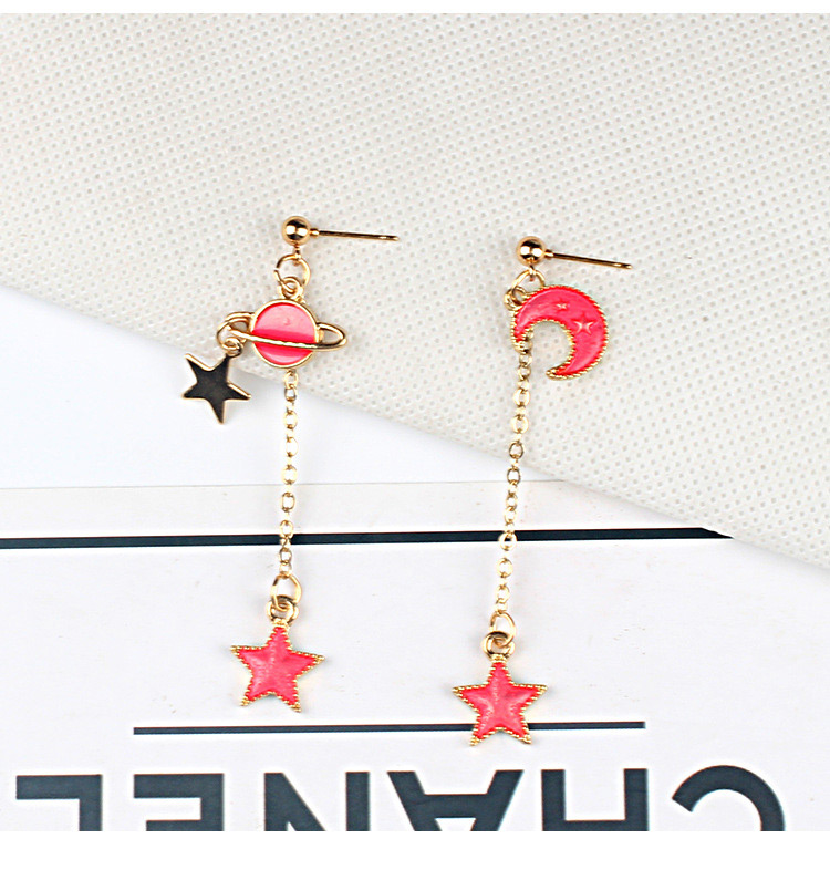 Fashion Red Star Shape Decorated Pure Color Earrings,Drop Earrings