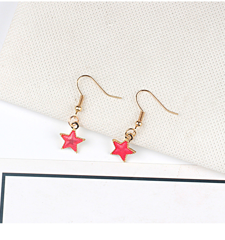 Fashion Red Star Shape Decorated Earrings,Drop Earrings