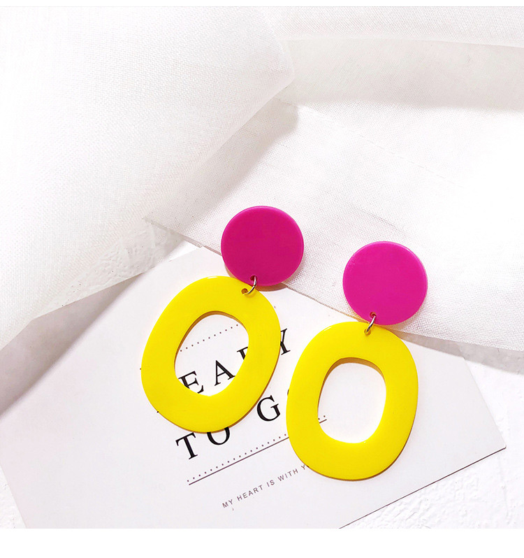 Fashion White+yellow Square Shape Decorated Earrings,Drop Earrings