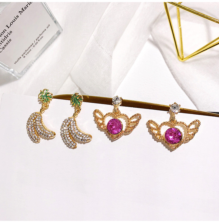 Fashion Gold Color Banana Shape Decorated Earrings,Stud Earrings
