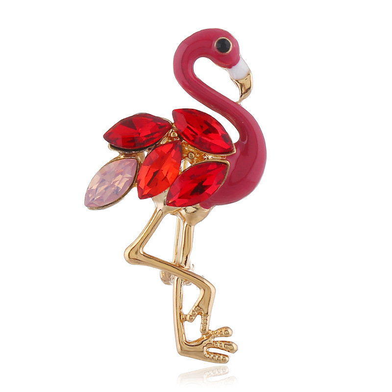 Fashion Red Flamingo Shape Decorated Brooch,Korean Brooches