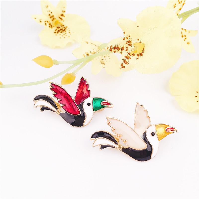 Fashion Red Bird Shape Decorated Brooch,Korean Brooches