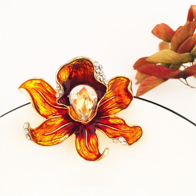 Fashion Red Flower Shape Decorated Brooch,Korean Brooches
