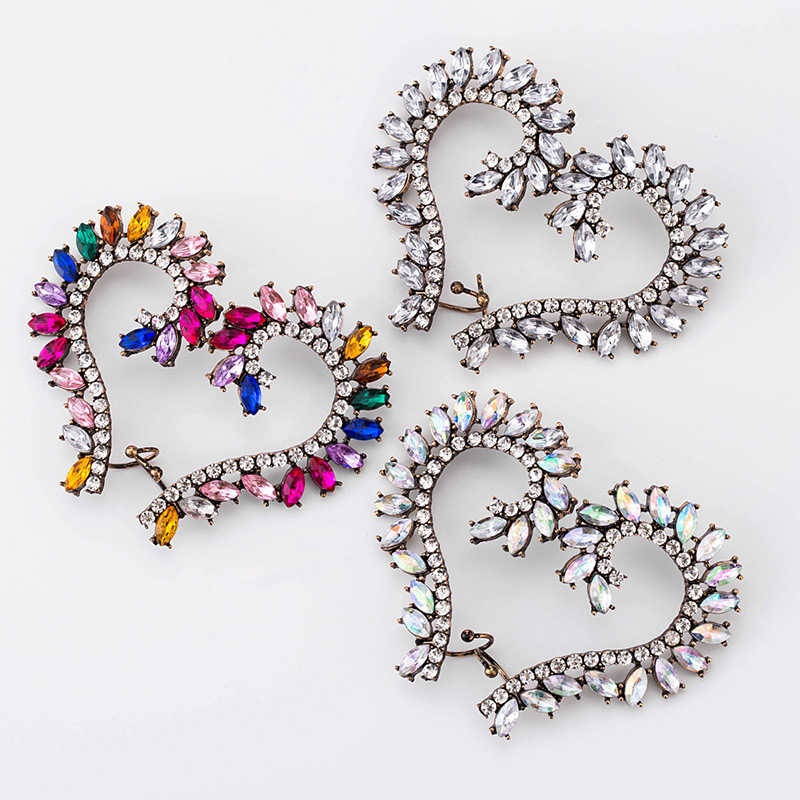 Fashion Multi-color Diamond Decorated Earrings,Stud Earrings