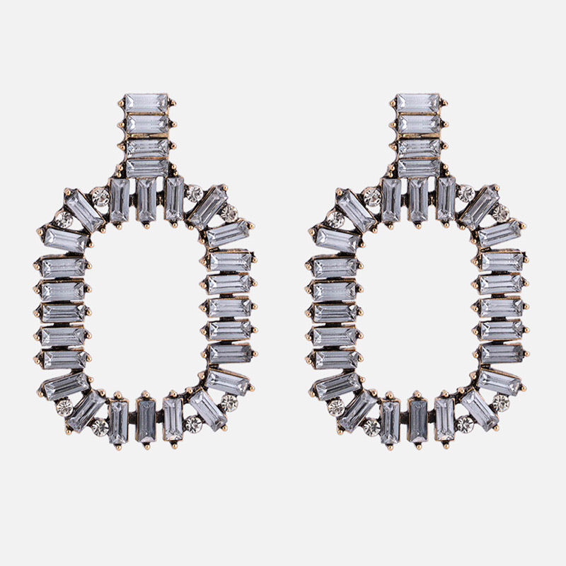 Fashion Multi-color Diamond Decorated Earrings,Hoop Earrings