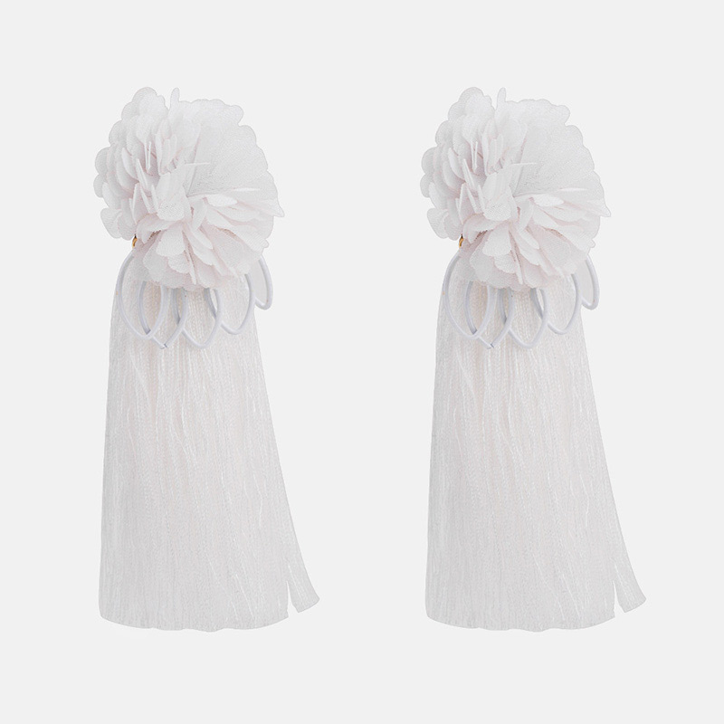 Fashion White Flower Shape Decorated Tassel Earrings,Drop Earrings