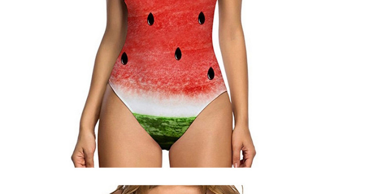 Fashion Red Watermelon Pattern Decorated Swimwear,One Pieces