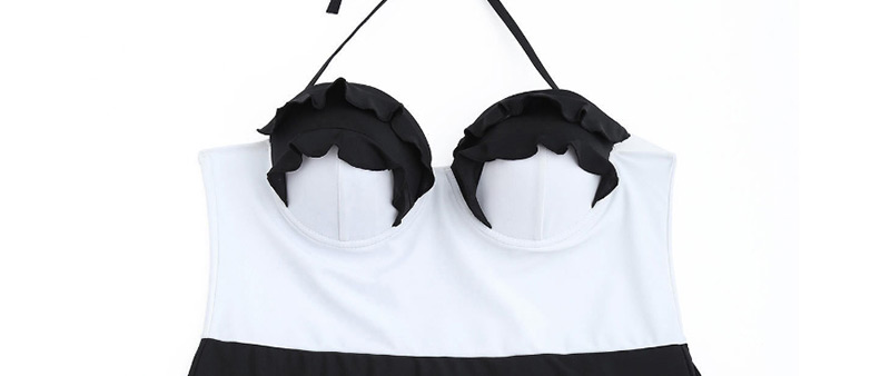 Fashion Black Color Matching Decorated Bikini,Swimwear Plus Size
