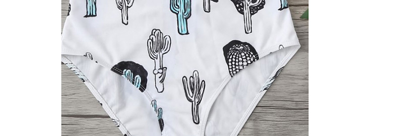 Fashion White Cactus Pattern Decorated Bikini,One Pieces