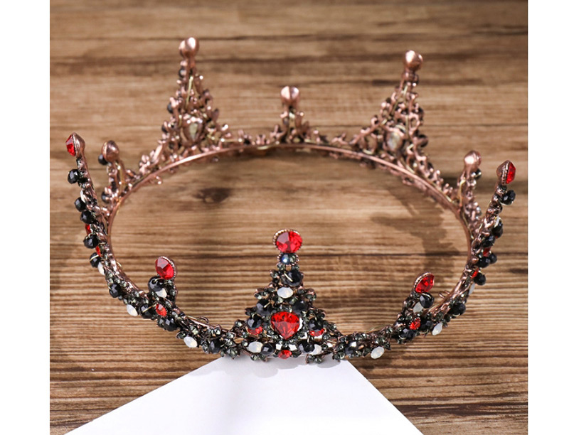 Vintage Red+black Crown Shape Decorated Hair Accessories,Head Band