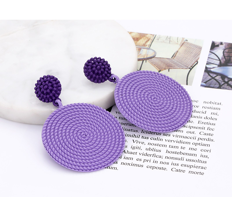 Fashion Purple Round Shape Decorated Earrings,Hoop Earrings