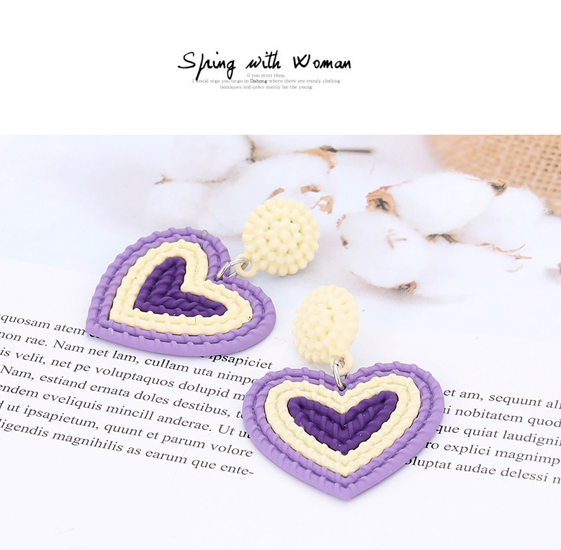 Fashion Purple Heart Shape Decorated Earrings,Drop Earrings