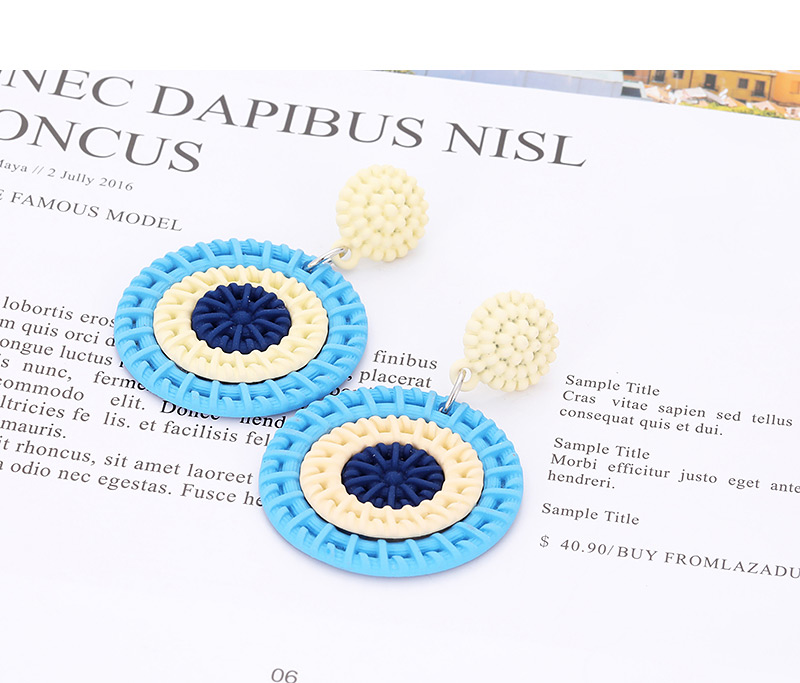 Fashion Blue Color Matching Decorated Earrings,Drop Earrings