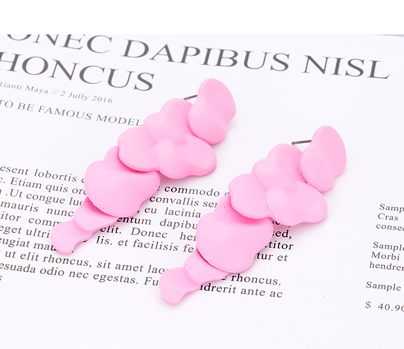 Fashion Pink Pure Color Decorated Earrings,Drop Earrings