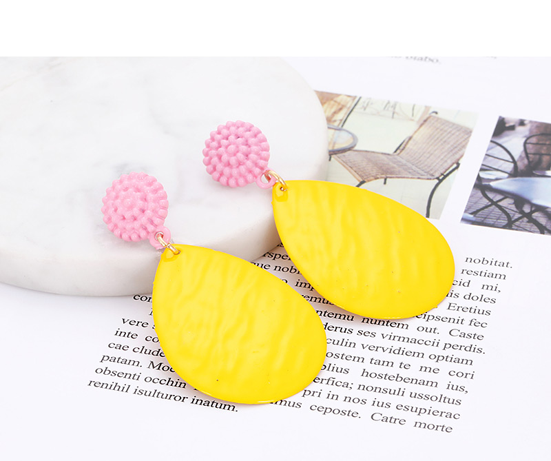 Fashion Yellow Water Drop Shape Decorated Earrings,Drop Earrings
