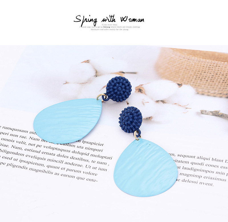 Fashion Blue Water Drop Shape Decorated Earrings,Drop Earrings